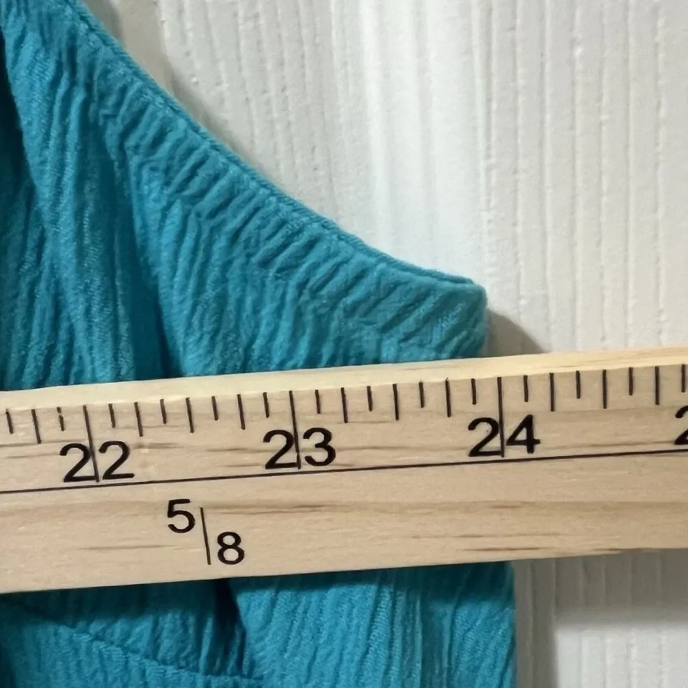 Teddi Women's 2X Turquoise Embroidered Sleeveless Maxi Dress NWT Plus Size